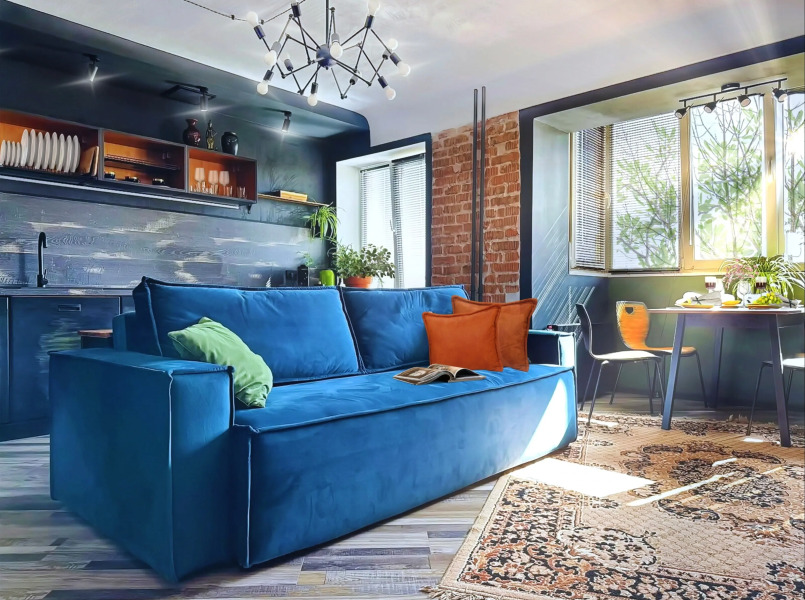 Квартира Двухкомнатная в Стиле Loft с Видом на Бухту Золотой Рог