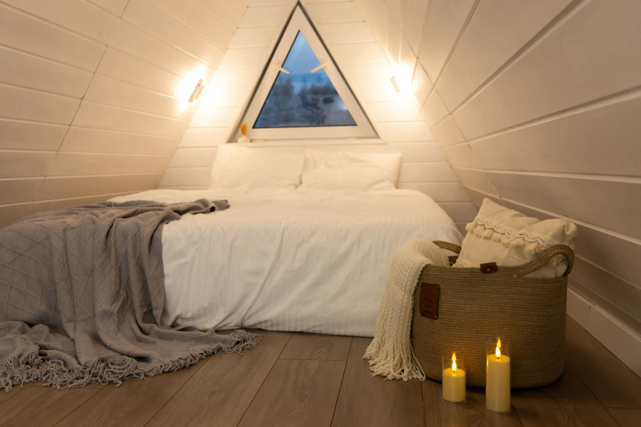 Частный дом в Стиле A-Frame на Берегу Озера