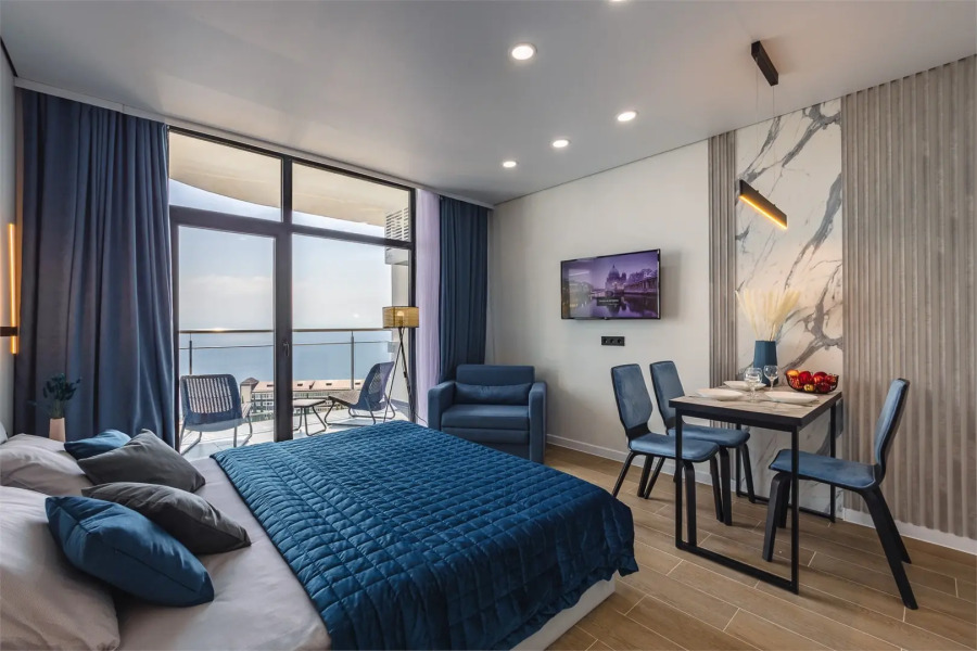 Апартаменты Крымский Рей Студия Blue Blues прямой вид на море