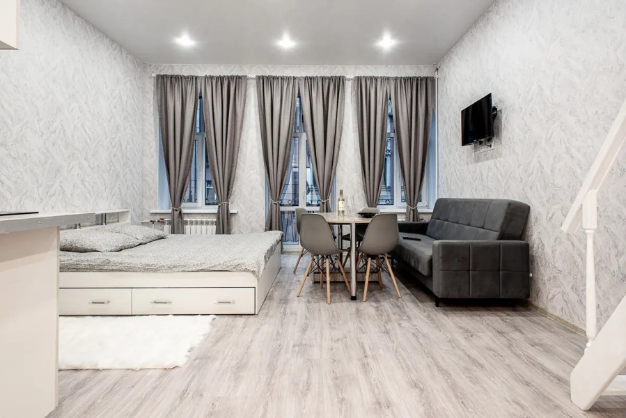 Квартира Стильная Студия с Балконом