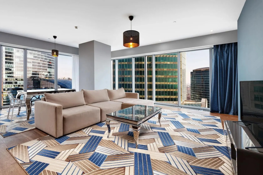 Апартаменты Москва Сити Premium 63 этаж 3 комнаты панорамная ванна