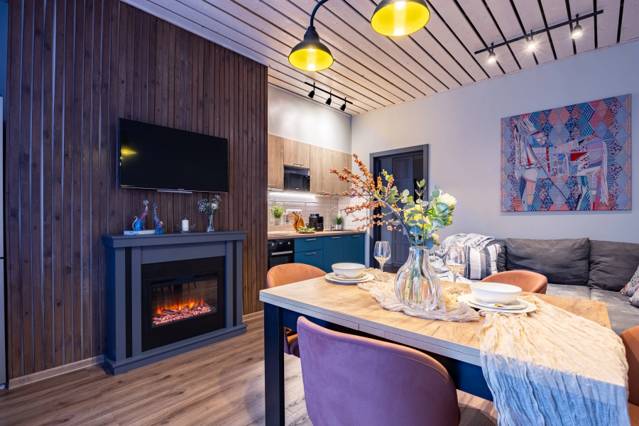 Апартаменты Лукоморье с камином и террасой у курорта