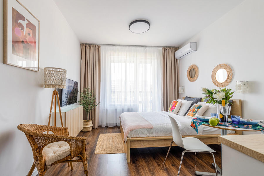 Апартаменты F-Apart с видом на башню Лахта Центр