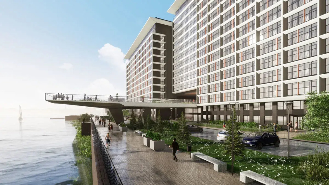 Апартаменты Евродвушка на Михайловской набережной с видом на реку