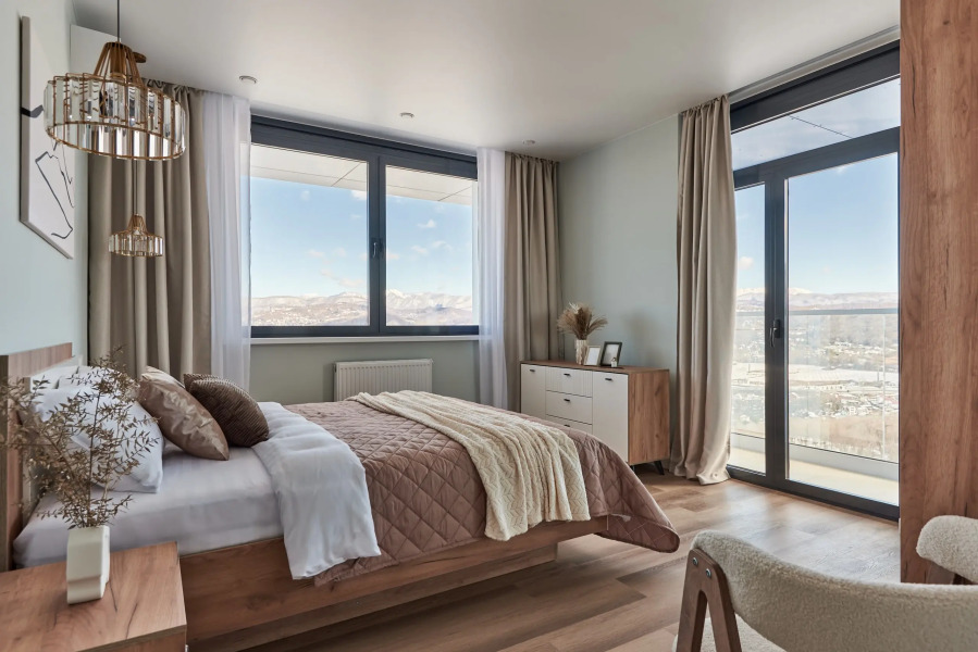 Квартира ЖИВИТЕ У МОРЯ Уютная Евродвушка в премиальном ЖК. Вид на море и горы