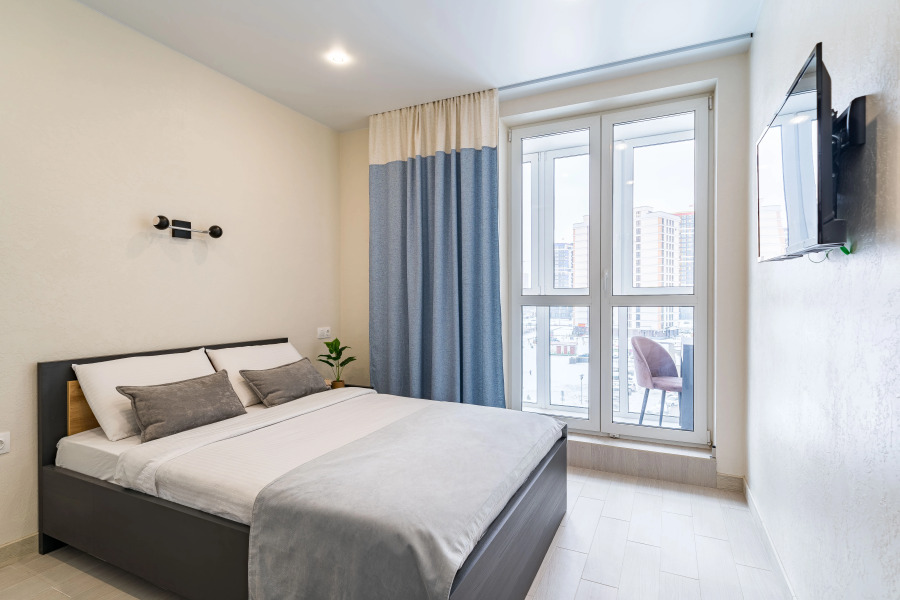 Квартира на сутки Минск Мир Кухня объединена с жилой зоной Отдельная спальня Самозаселение Кондиционер