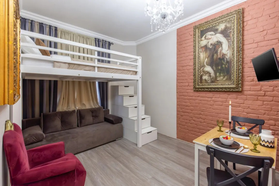 Квартира студия с двухъярусной кроватью BookingSPB в  Доме Литераторов на Гороховой