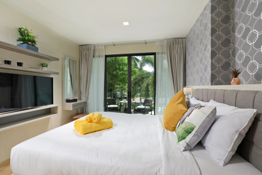 Апартаменты SPL-101 Кондоминиум 1 Спальня рядом с Пляжем Ката Бассейн на Крыше и Фитнес-зал