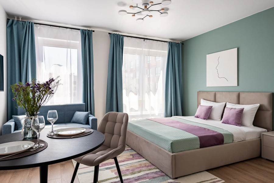 Квартира Лавандовые Сны - красивый вид на город с 31 этажа