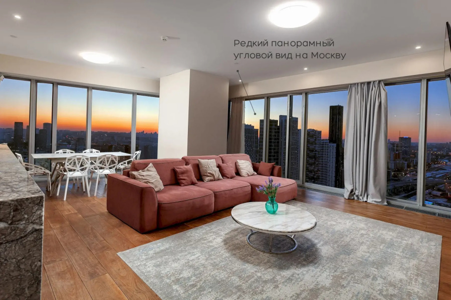 Апартаменты Москва Сити Lux с панорамной ванной 3 комнаты