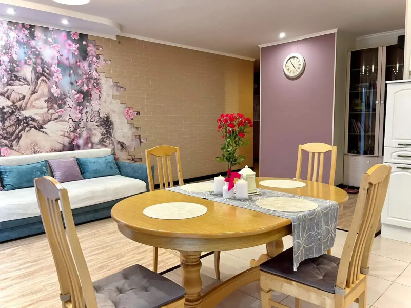 Квартира Евротрёшка Семейная с Видом на Лавру с Четырьмя Раздельными Кроватями