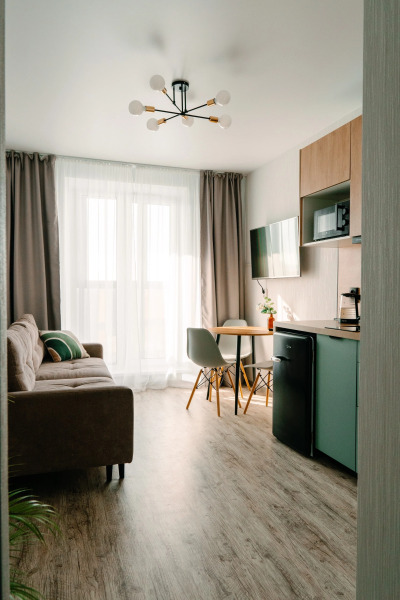 Квартира с Современным Дизайном Студия + Спальня