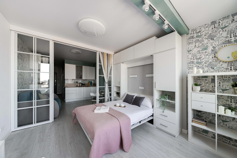 Апартаменты Lalapart Marengo с панорамным видом на 35 этаже небоскреба Савеловский Сити